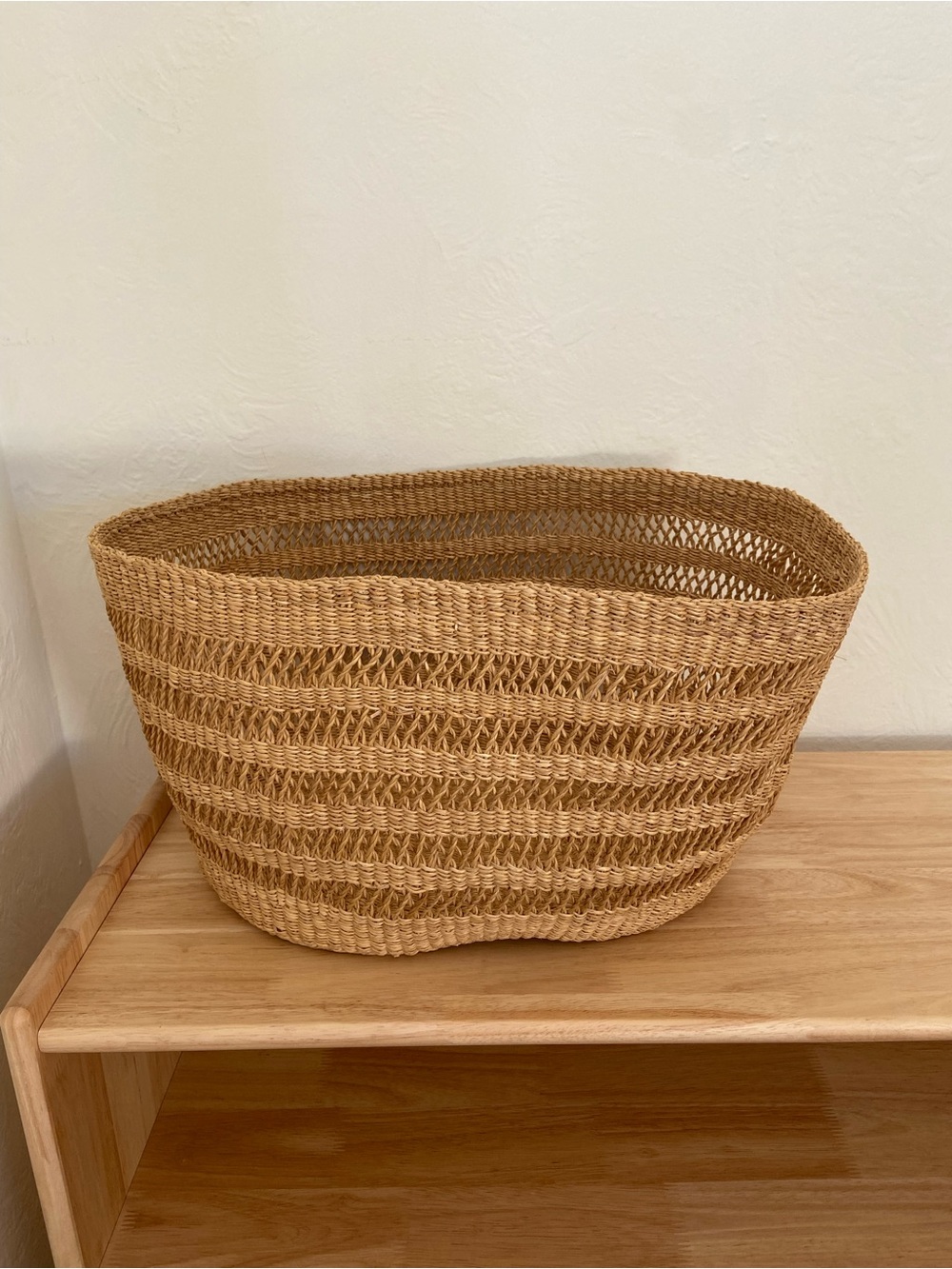 Woven Natural Seagrass Storage Basket - Home Accents